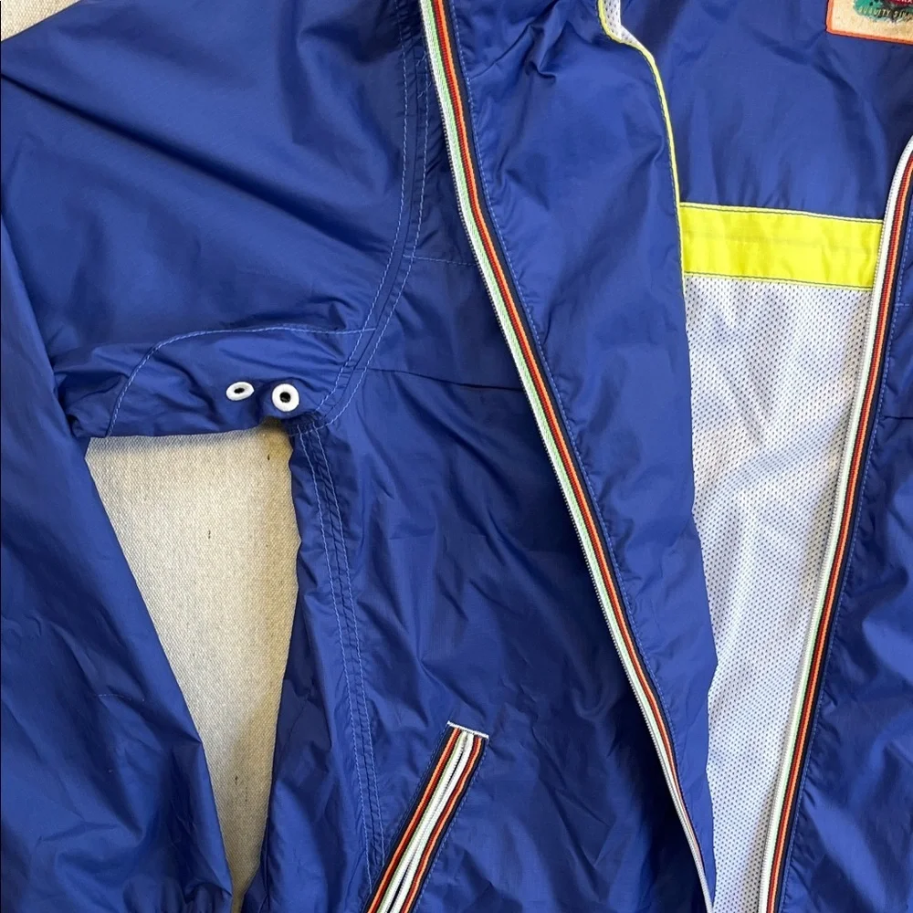 Tommy Bahama Blue Lightweight Windbreaker Jacket Full Zip Relax Logo